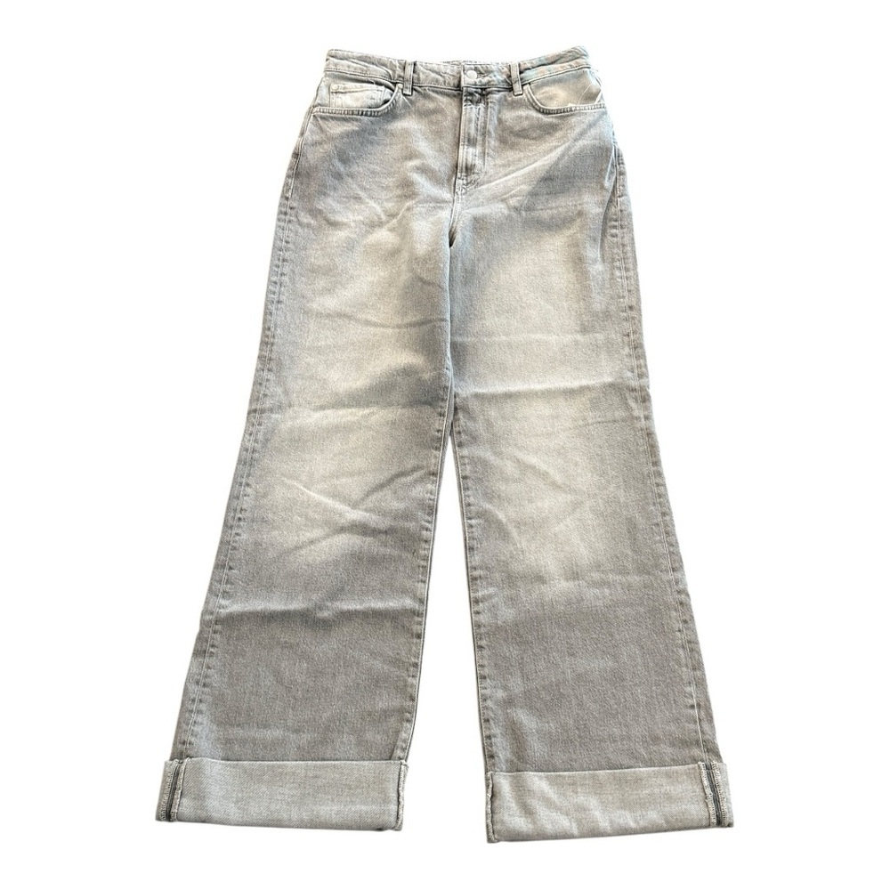 ANTHROPOLOGIE PILCRO The Austyn High Rise Wide Leg Cuffed Jean Grey NEW - Picture 5 of 9